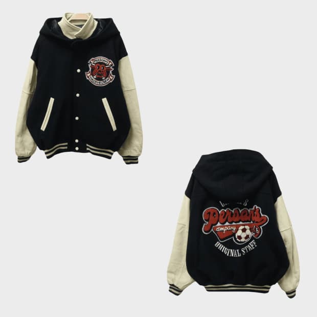 90'S  퍼슨스 울 혼방 후드 야구 점퍼 61922
