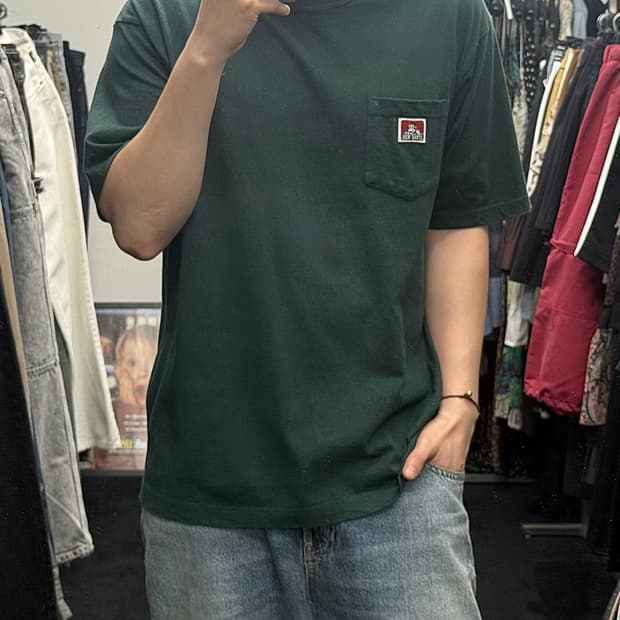 벤데이비스 초록색 그린 포켓 반팔 티셔츠 XL 105 스트릿 일본 빈티지
