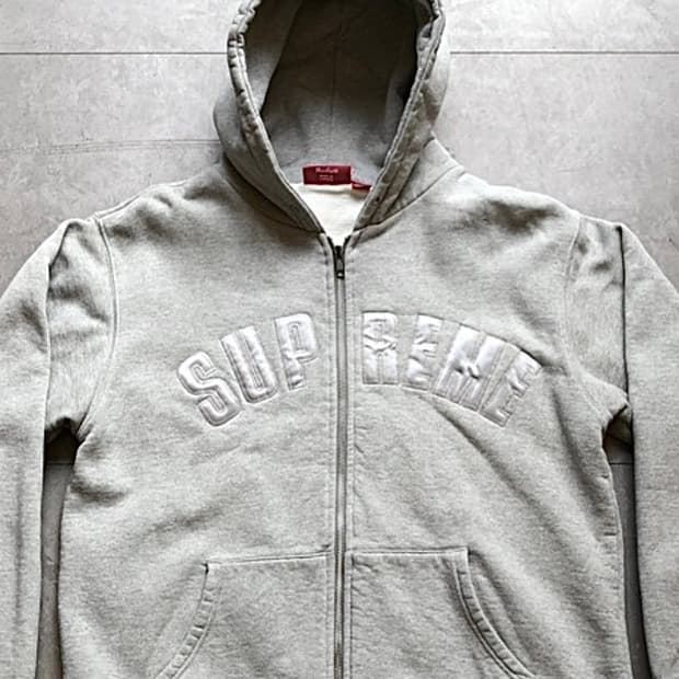 Supreme old logo thermal full zip hoody