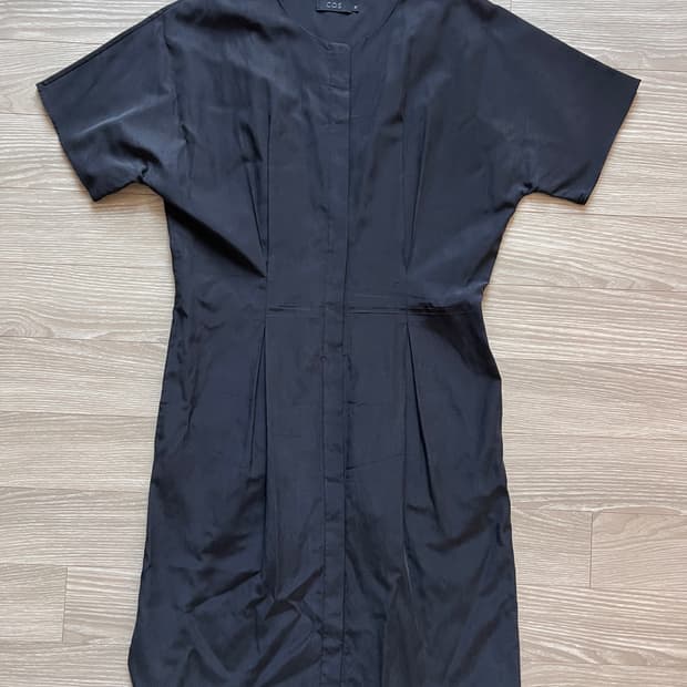 코스 cos 실크 셔츠 원피스 블랙