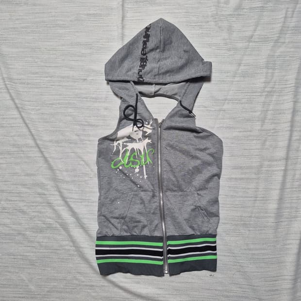 Y2k Sleeveless Hoodie Zipup