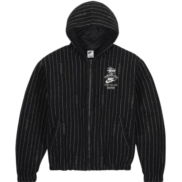 나이키 x 스투시 NRG 스트라이프 울 자켓 블랙 (L)
