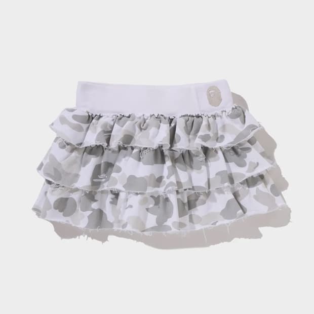 베이프 컬러 카모 러플 스웨트 스커트 S