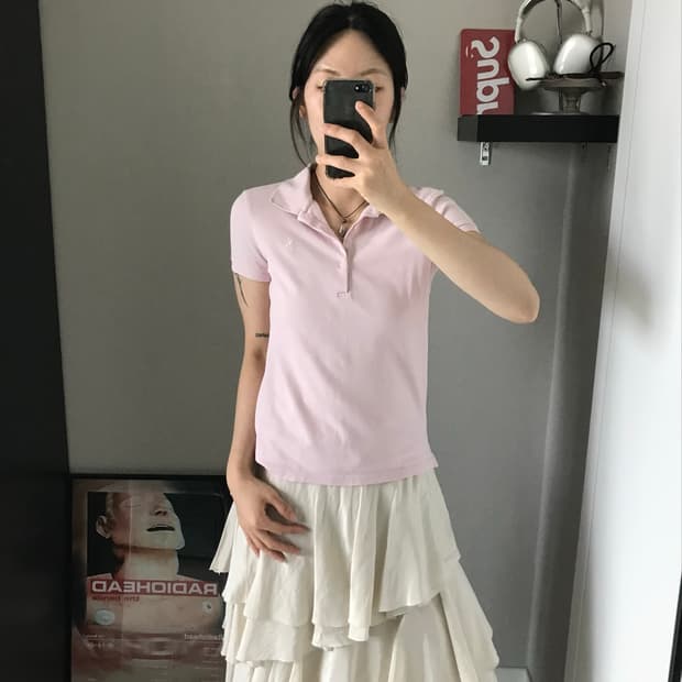 폴로 랄프로렌 포니 로고 핑크 카라티