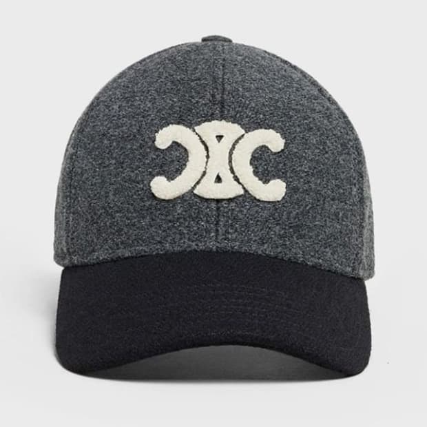 셀린느 울 트리옹프 베이스볼 캡 그레이 블랙