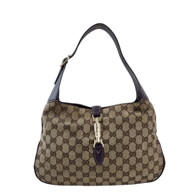 정품 구찌 프리-오운드 GG 로고 자가드 재키 호보백