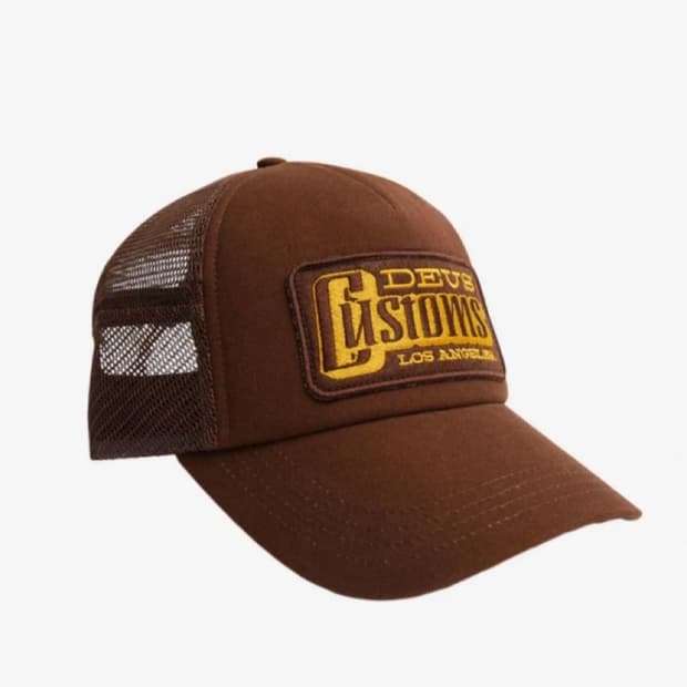 데우스 볼캡 엑스마키나 스트라이프 트러커 브라운