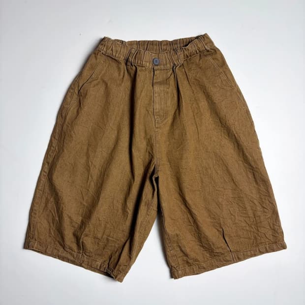 TWO RABBIT 내추럴 워시드 브라운 반바지 R1108
