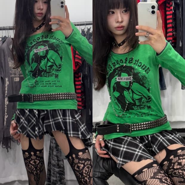 🎸그린 펑크 프린팅 롱슬리브🎸