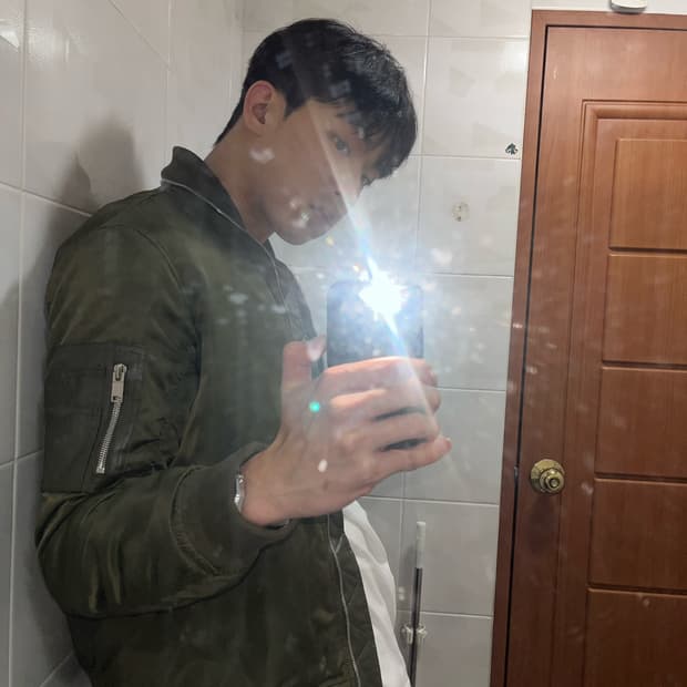 Plac 가죽 패치 풀 지퍼 ma-1 카키