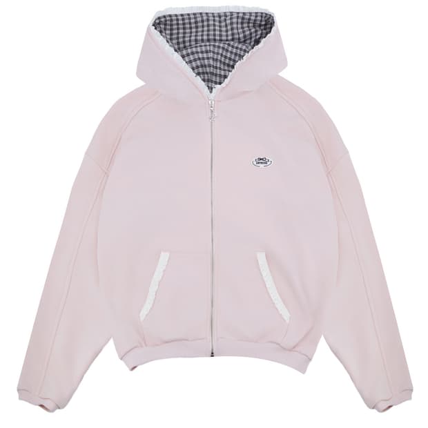 (택포) 드라이로즈 빅 리본 후디 후드집업 핑크