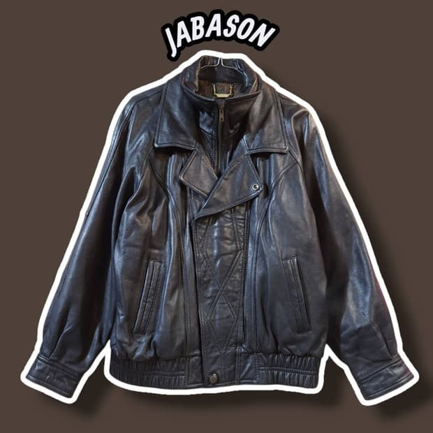M/ JABASON 더블레이어드 양가죽 봄버자켓 블랙 /0810