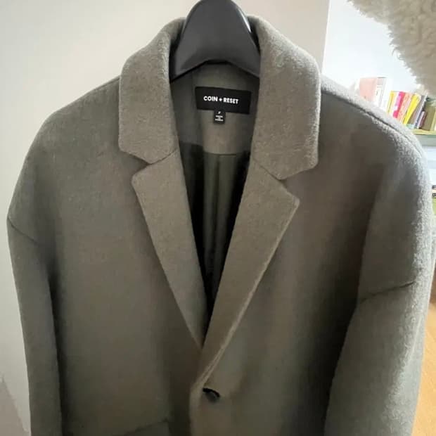 남성용 coin + reset 카키색 겨울 롱코트 100사이즈