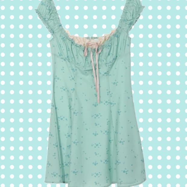 사이다 민트 플로럴 미니 원피스  