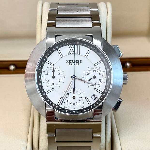에르메스 노마드 NO1.910 남성용 쿼츠 39mm 화이트 펜더 다이얼