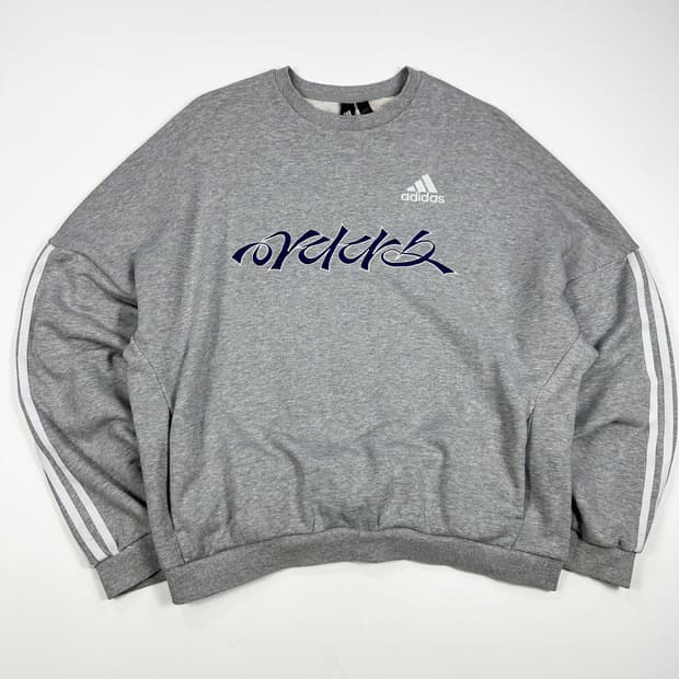 아디다스 올드스쿨 가오리핏 빈티지 맨투맨 그레이 XL