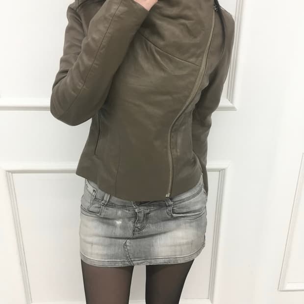 lambskin high-neck jacket