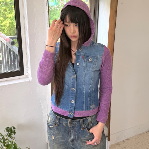 리바이스 후드 데님 자켓