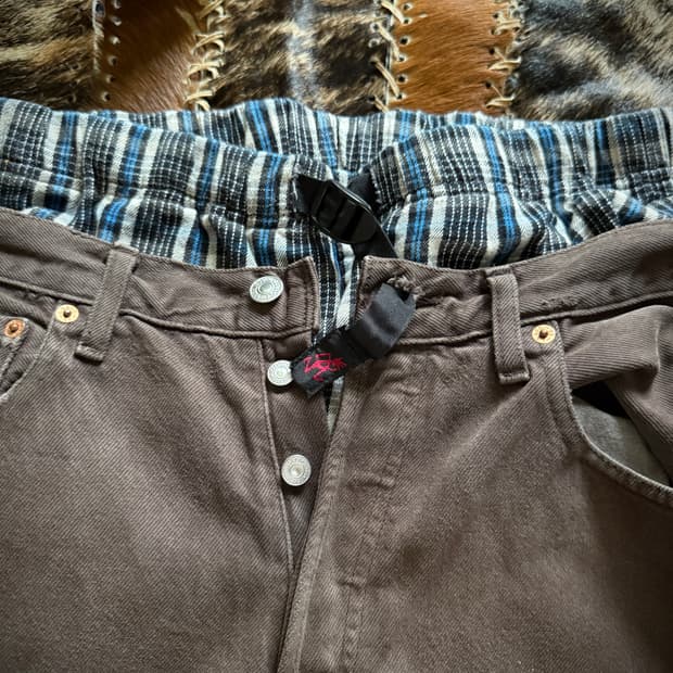 Gramicci Blue Check pattern Half pants