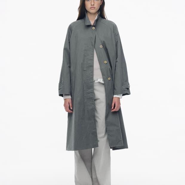 낫띵리튼 coal balmacaan coat gray