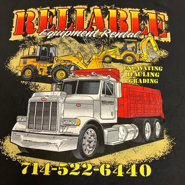 00s 알스타일 어패럴 트러커 프린팅 티셔츠 XL XXL 구제 빈티지