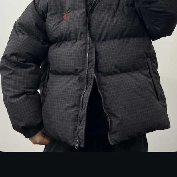 폴로 체크 패딩