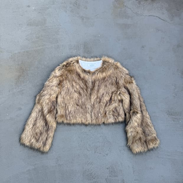 빈티지 퍼 크롭 자켓