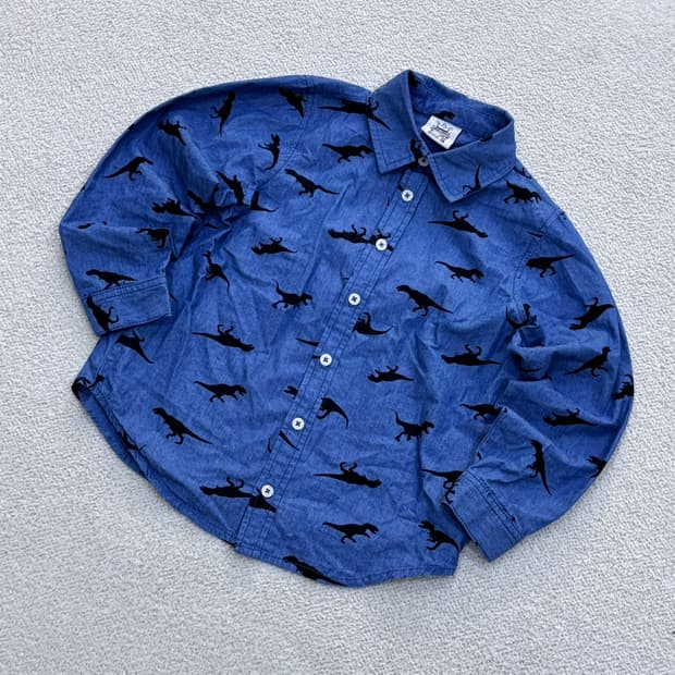 130 바비디부 키즈 공룡 패턴 긴팔 0421E