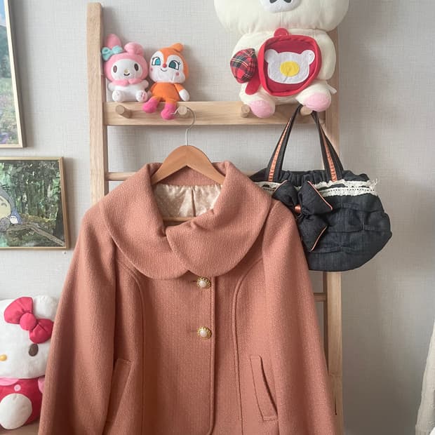 모리걸 빈티지 핑크베이지 러블리 숏코트 💗🤍