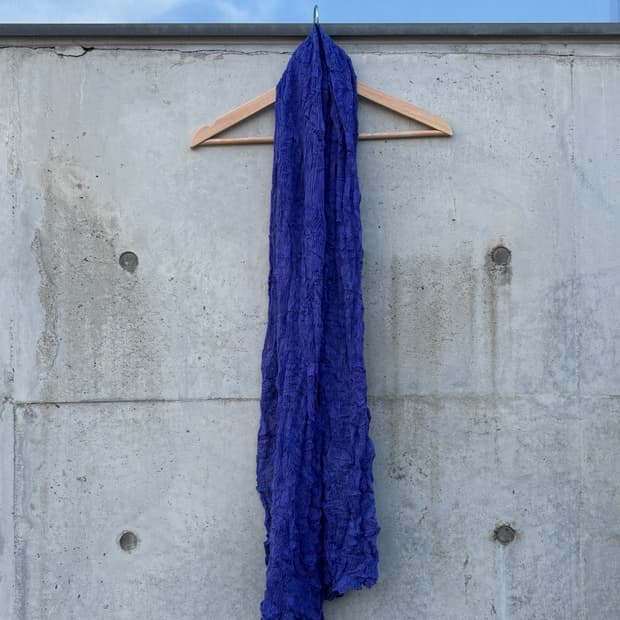 Vintage Pleats Blue Scarf