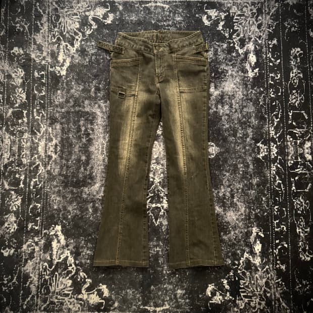 KESSON JEANS Vintage washed denim cargo