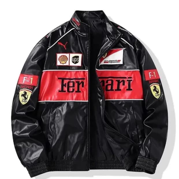 F1 페라리 레이싱 가죽 자켓