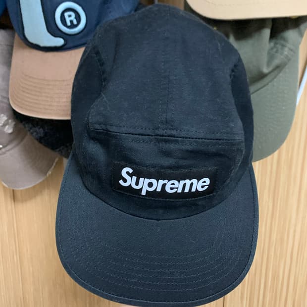 슈프림 워시드 치노 트윌 캠프캡 블랙