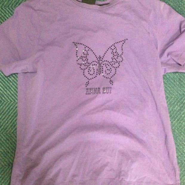 안나수이 Anna sui 빈티지 퍼플 하트 셔츠