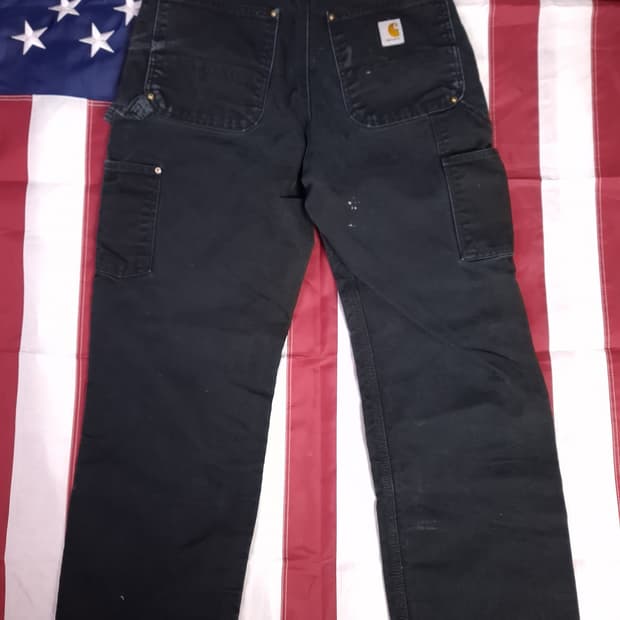 오리지날 미국제조 칼하트 블랙 더블니 워크팬츠