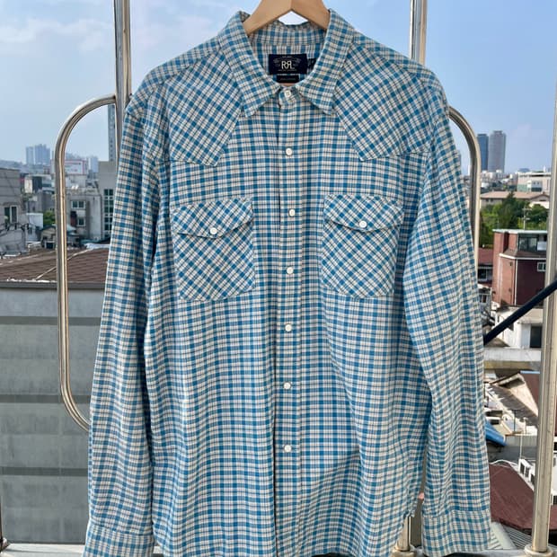더블알엘 웨스턴 체크셔츠 Made in India[XL]