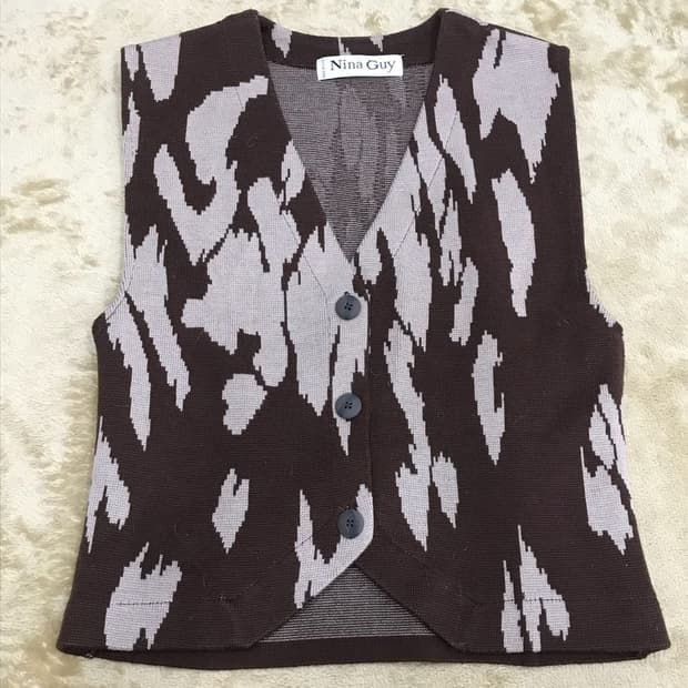빈티지 Ninaguy 브라운 니트 뷔스티에