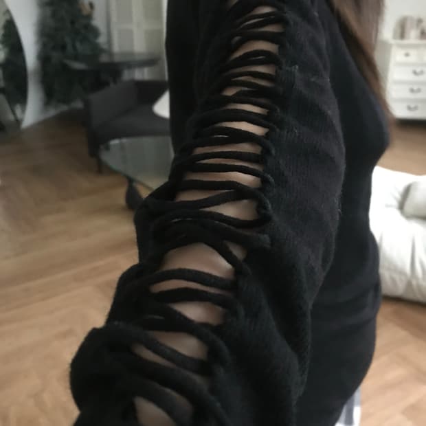 vintage black cut out knit