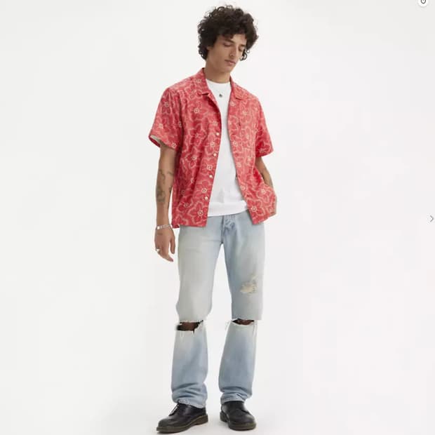 30X32 새제품 리바이스 501 오리지널 핏 맨즈 진 연청 청바지 찢청