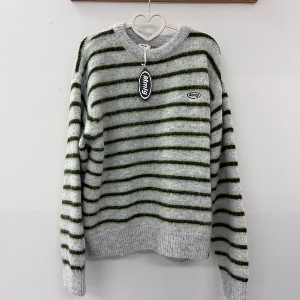 mmlg 헤어리 스트라이프 니트