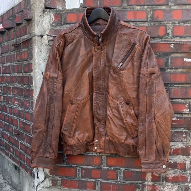 카우하이드 하이넥 웨스턴 레더자켓 