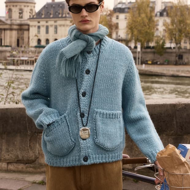 M L stu 에스티유 디멘션 포켓 가디건 스카이블루 미개봉 새제품 판매