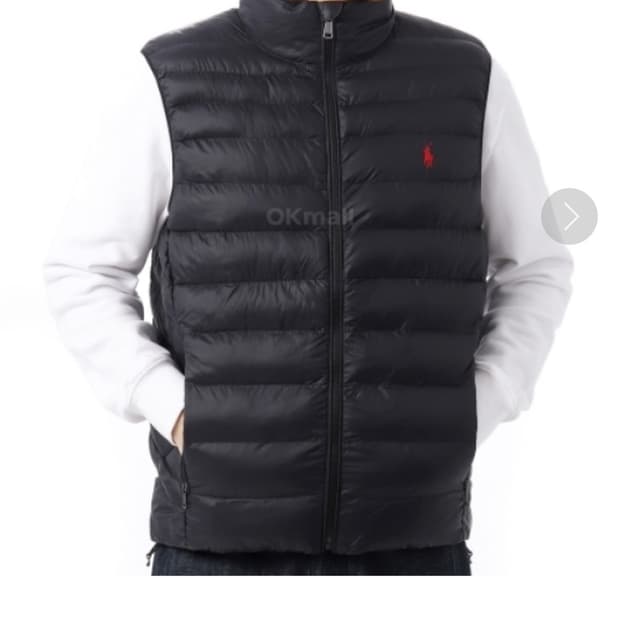 폴로 패딩조끼 블랙 L