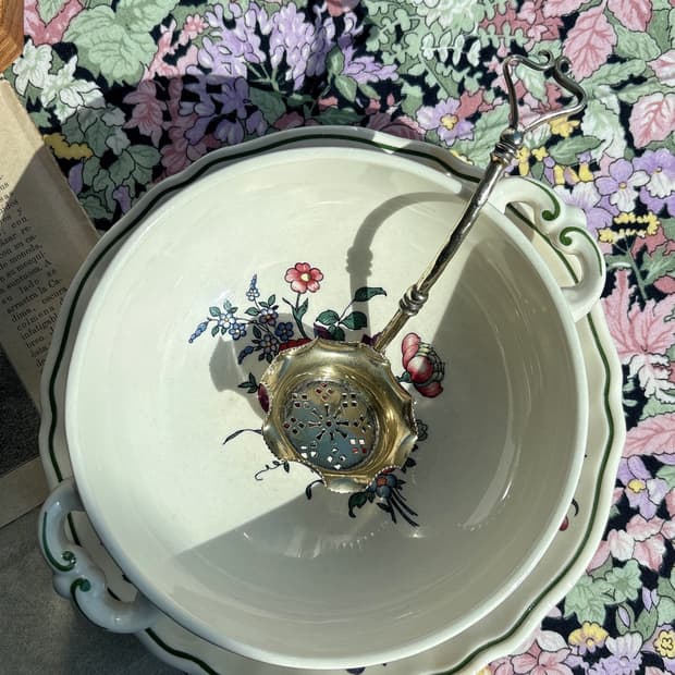 영국 앤틱 실버플레이트 슈가시프터 티스트레이너