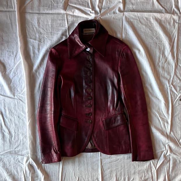 Paco Rabanne Wine Washed Lambskin Jacket