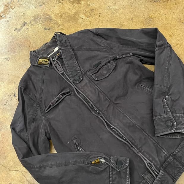 [정품] 슈퍼드라이 블랙 빈티지 워크 자켓 b16