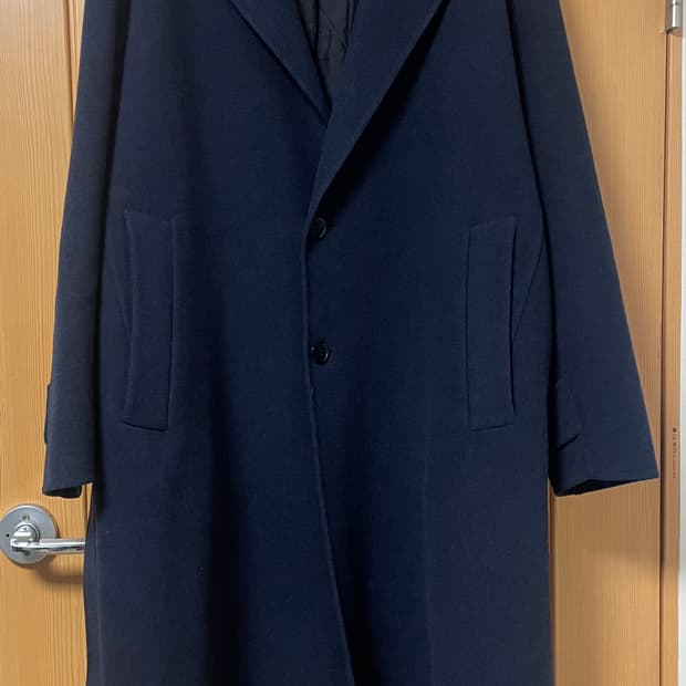 타임옴므 /  울 캐시미어 블랜디드 롱코트/ 105/ 네이비