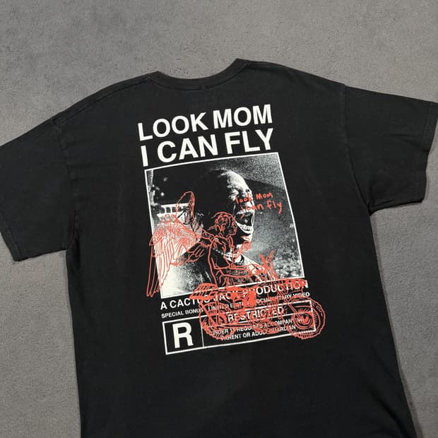 트래비스 스캇 Look mom I can fly 블랙 반팔