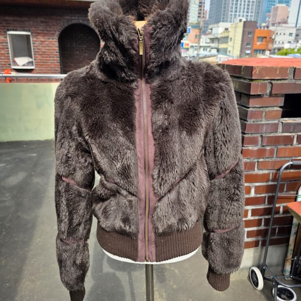 브라운 빈티지 퍼자켓