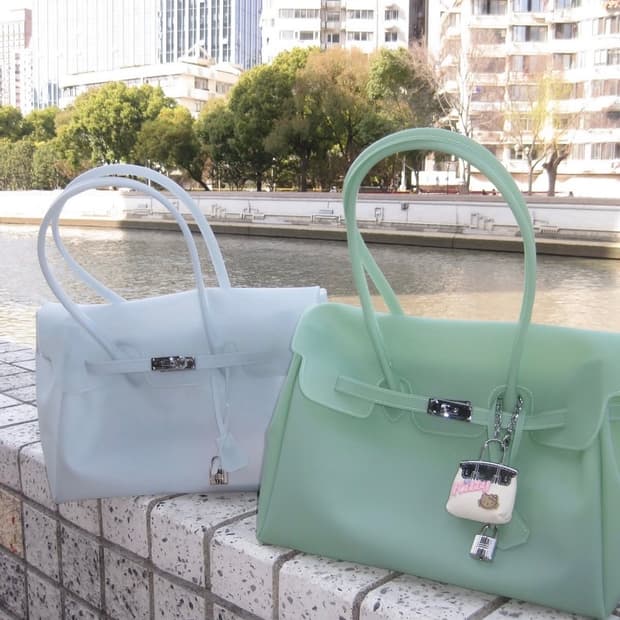 키키 젤리백  버킨젤리 퍼킨백 white